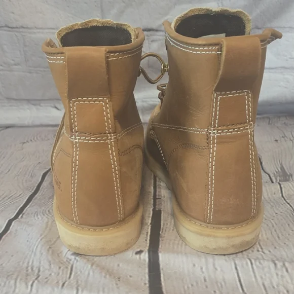 Brazos Work Force Men's Brown Leather Boots Sz 7.5 - Picture 4 of 13